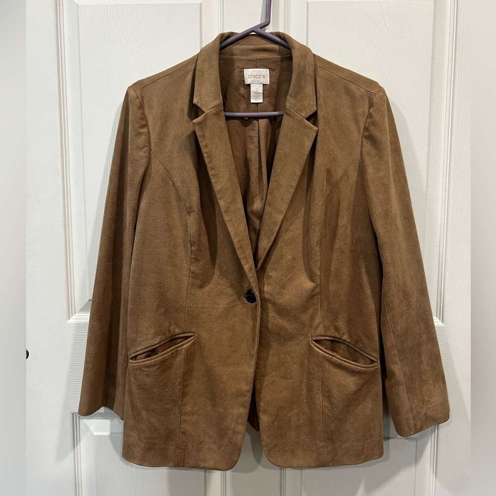 Chico’s Faux Suede Tan Blazer